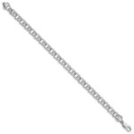 14k White Gold 5.5mm Diamond-cut Solid Heavy Double Link Charm Bracelet - Image 2