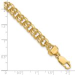 14k 7.5mm Diamond-cut Solid Heavy Double Link Charm Bracelet - Image 3