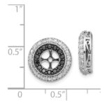 14k White Gold 1 carat Black and White Diamond Double Circle Earring Jackets - Image 3