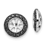 14k White Gold 1/3 carat Black Diamond Circle Earring Jackets