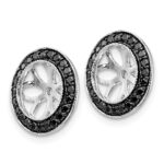14k White Gold 3/8 carat Black Diamond Circle Earring Jackets - Image 2