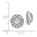 14k White Gold 1/4 carat Diamond Fancy Circle Earring Jackets - Image 3