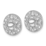 14k White Gold 1/4 carat Diamond Fancy Circle Earring Jackets - Image 2