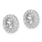 14k White Gold 1/2 carat Diamond Circle Earring Jackets - Image 2