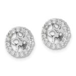 14k White Gold 1/2 carat Diamond Circle Earring Jackets - Image 2