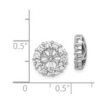 14k White Gold 1 carat Diamond Circle Earring Jackets - Image 3