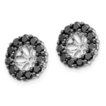 14k White Gold 1 carat Black Diamond Circle Earring Jackets - Image 2