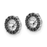 14k White Gold 1/4 carat Black Diamond Circle Earring Jackets - Image 2