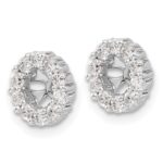 14k White Gold 5/8 carat Diamond Circle Earring Jackets - Image 2