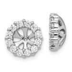 14k White Gold 3/4 carat Diamond Circle Earring Jackets