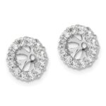 14k White Gold 3/4 carat Diamond Circle Earring Jackets - Image 2