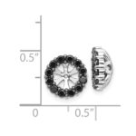 14k White Gold 3/4 carat Black Diamond Circle Earring Jackets - Image 3
