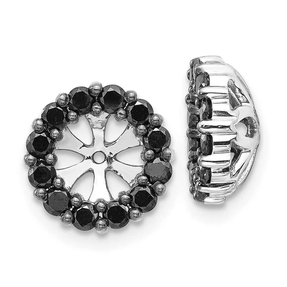 EJM5308-BK-075-WA.jpg 14k White Gold 3/4 carat Black Diamond Circle Earring Jackets - Image 1