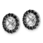 14k White Gold 1 carat Black Diamond Circle Earring Jackets - Image 2