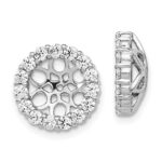 14k White Gold 1.05 carat Diamond Circle Earring Jackets