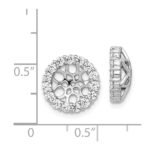 14k White Gold 1.05 carat Diamond Circle Earring Jackets - Image 3