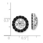 14k White Gold 1.05 carat Black Diamond Circle Earring Jackets - Image 3
