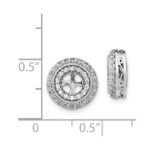 14k White Gold 1/2 carat Diamond Double Circle Earring Jackets - Image 3