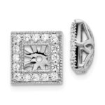 14k White Gold 1/2 carat Diamond Square Earring Jackets