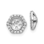 10k White Gold Hexagon Diamond Earring Jackets