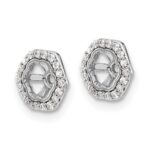 14k White Gold Hexagon 1/6 carat Diamond Earring Jackets - Image 2
