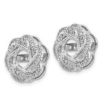 14k White Gold 1/3 carat Diamond Twist Earring Jackets - Image 2