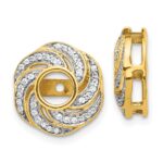 14k 1/4 carat Diamond Swirl Earring Jackets
