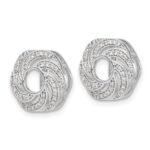 14k White Gold 1/3 carat Diamond Swirl Earring Jackets - Image 2