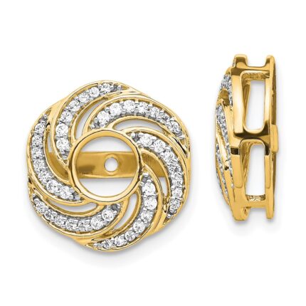 14k 1/3 carat Diamond Swirl Earring Jackets
