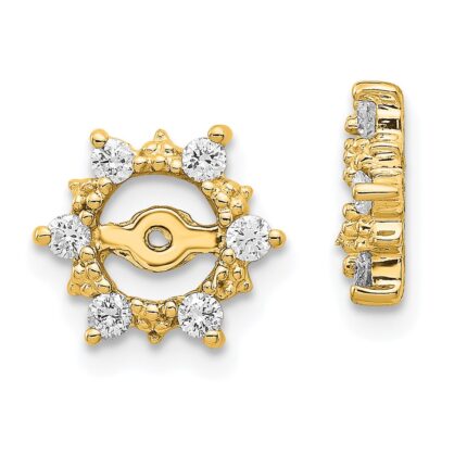 14k 1/4 carat AA Diamond Fancy Earring Jackets