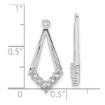 14k White Gold Kite-Shaped Diamond Earring Jacket Mountings - Image 2