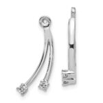 14k White Gold 2-Stone Dangle Diamond Earring Jacket Mountings