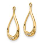 10k Yellow Gold Diamond Earring Jackets - Image 2