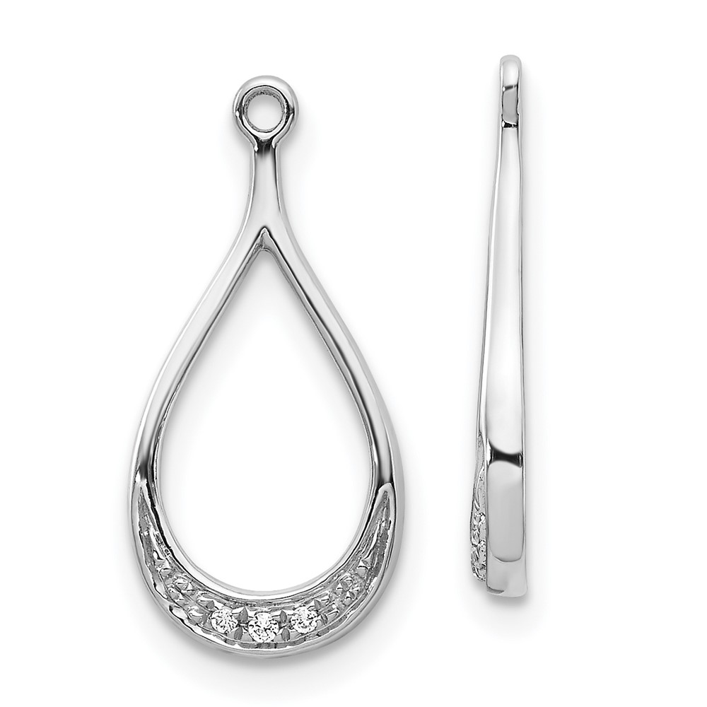 EJM5335-002-WA.jpg 14k White Gold Teardrop Diamond Earring Jackets - Image 1