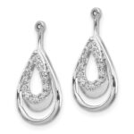 14k White Gold 1/15 carat Lab Grown Diamond VS/SI+ G+ Teardrop Earring Jackets - Image 2