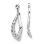 14k White Gold Twisted Teardrop 1/20 carat Diamond Earring Jackets