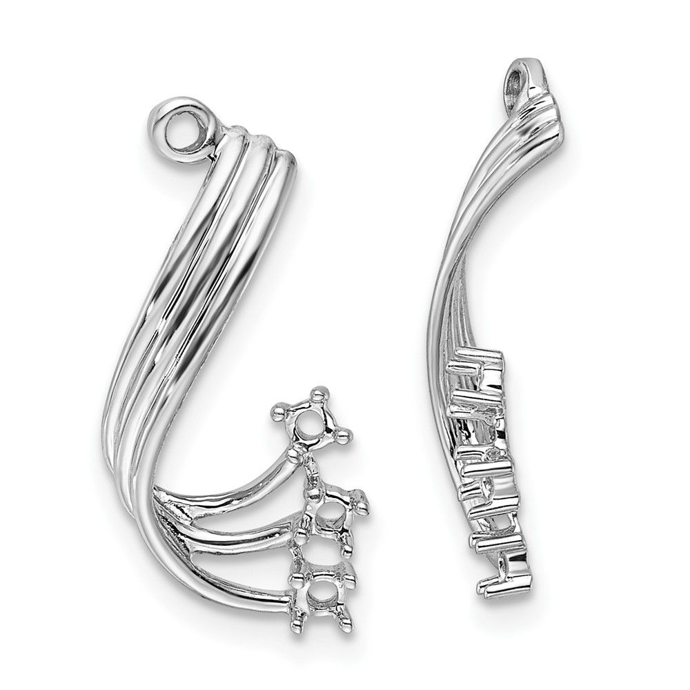 EJM5339-020-W.jpg 14k White Gold Fancy Twist Diamond Earring Jacket Mountings - Image 1