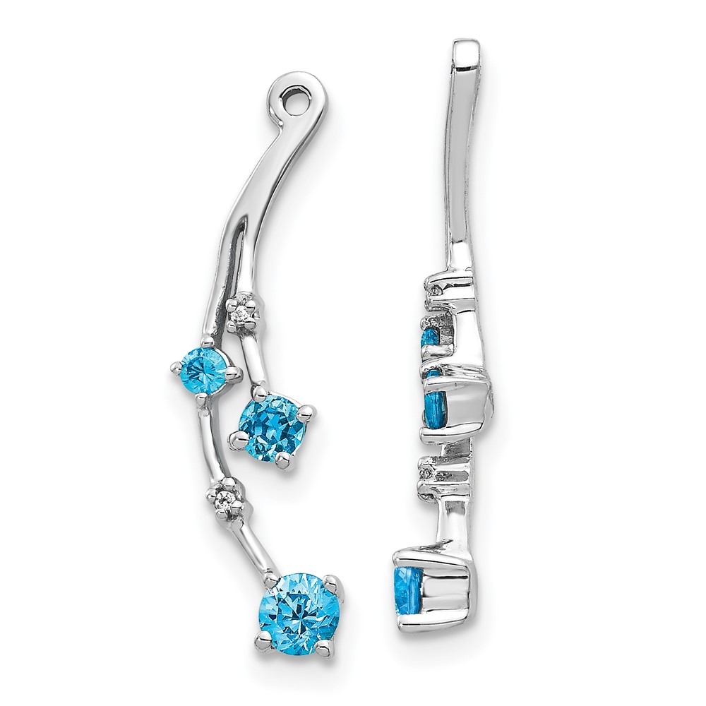 EJM5342-BT-001-WA.jpg 14k White Gold Diamond and Blue Topaz Dangle Earring Jackets - Image 1