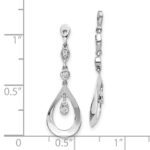 10k White Gold Teardrop Dangle Diamond Earring Jackets - Image 3