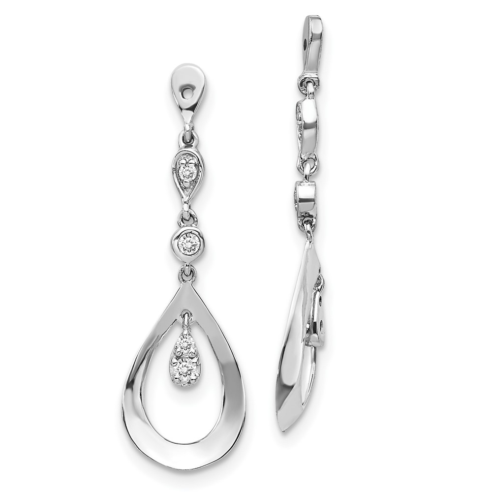 EJM5343-013-1WA.jpg 10k White Gold Teardrop Dangle Diamond Earring Jackets - Image 1