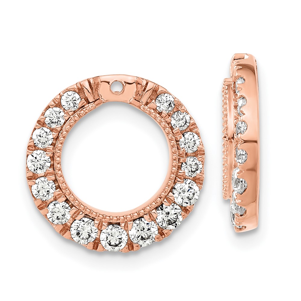 EJM9642-151-RAA.jpg 14k Rose Gold 1 1/2 carat Lab Grown Diamond VS/SI+ G+ Circle Earring Jackets - Image 1