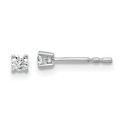 Platinum 1/10 carat Lab Grown Diamond VS+ F+ Round Complete Four Prong Stud Earrings