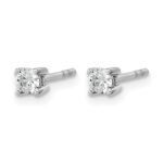 14k White Gold 1/5 carat Certified Lab Grown Diamond VS/SI+ G+ Round Complete Four Prong Heavyweight Stud Earrings - Image 2
