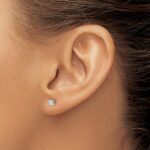 14k White Gold 1/5 carat Certified Lab Grown Diamond VS+ F+ Round Complete Four Prong Heavyweight Stud Earrings - Image 3