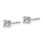 18k White Gold 1/4 carat Lab Grown Diamond VS+ F+ Round Complete Four Prong Stud Earrings - Image 2