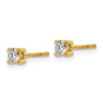 18k 1/4 carat Certified Lab Grown Diamond VS+ F+ Round Complete Four Prong Stud Earrings - Image 2