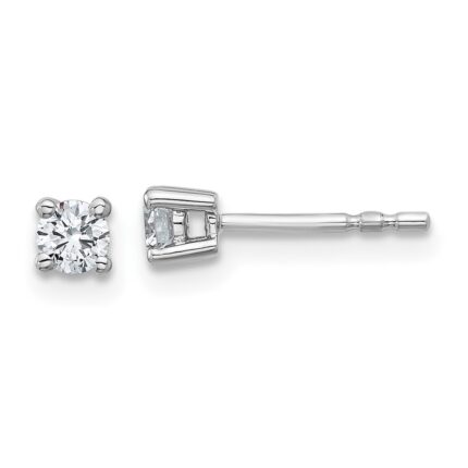 Platinum 1/4 carat Certified Lab Grown Diamond VS+ F+ Round Complete Four Prong Stud Earrings
