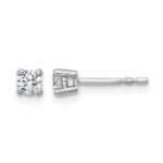 14k White Gold 1/4 carat Certified Lab Grown Diamond VS+ F+ Round Complete Four Prong Heavyweight Stud Earrings