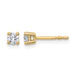 14k 1/4 carat Certified Lab Grown Diamond VS+ F+ Round Complete Four Prong Heavyweight Stud Earrings