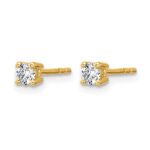 14k 1/4 carat Certified Lab Grown Diamond VS/SI+ G+ Round Complete Four Prong Heavyweight Stud Earrings - Image 2